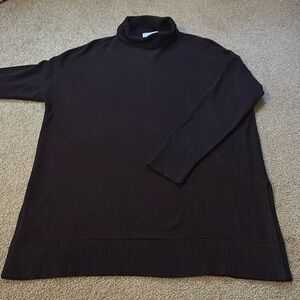 Loft mock neck long sleeve dark purple tunic sweater